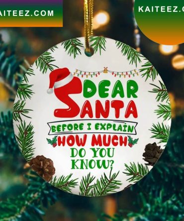 Dear Santa Bee I Explain How Much Do You Know Holiday Christmas  Ornament