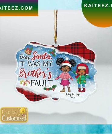 Dear Santa Black Kids Christmas Christmas Ornament
