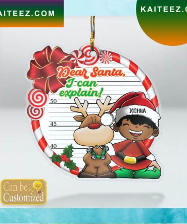 Dear Santa I Can Explain Black Kid Christmas Ornament