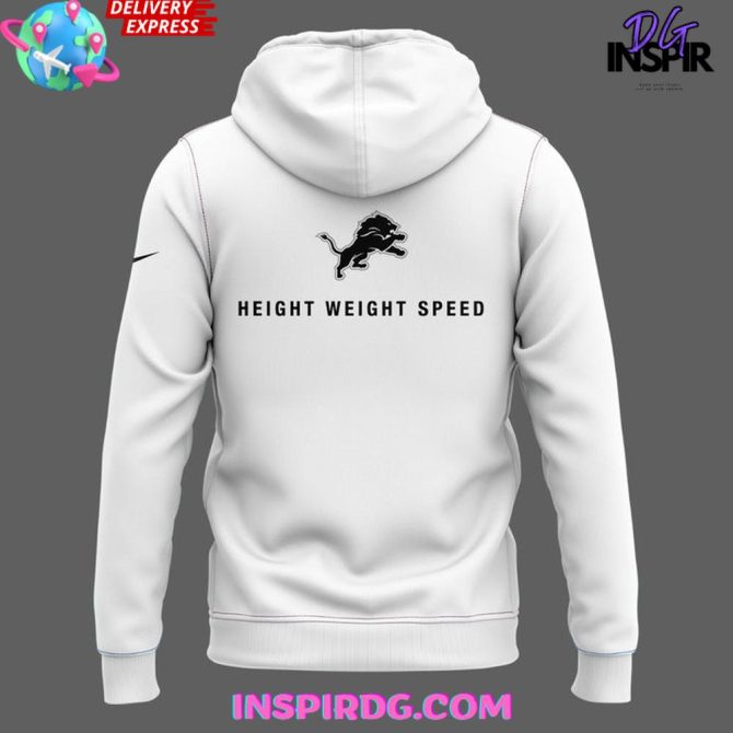 Detroit Lions Height Weight Speed 2025 White All Over Print Hoodie - Image 3