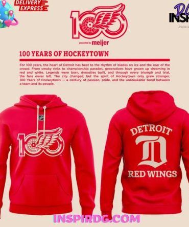 Detroit Red Wings 100 Years Of Hockeytown Limited Edition All Over Print Hoodie