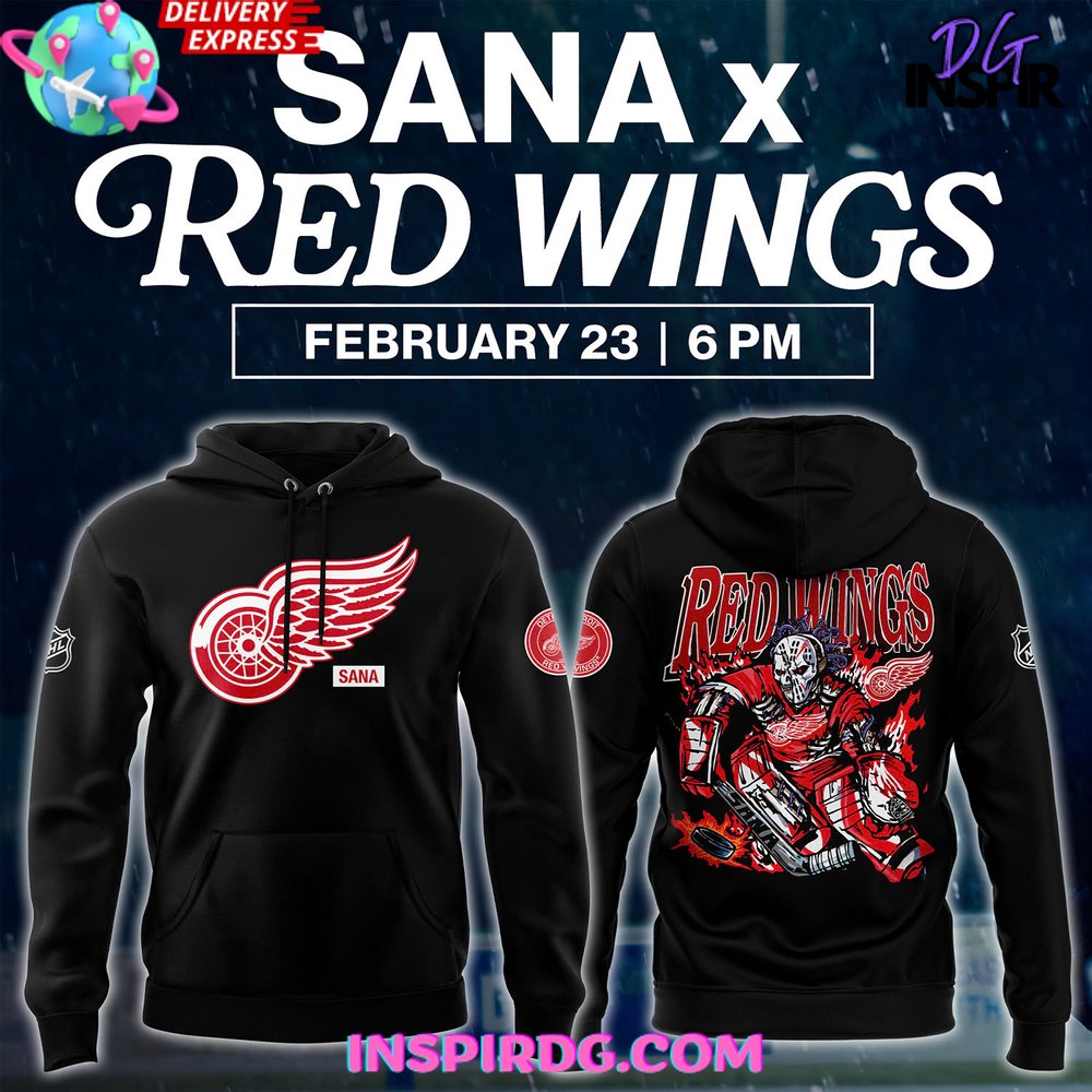Detroit Red Wings X Sana Night 2025 All Over Print Hoodie, 3D Hoodie