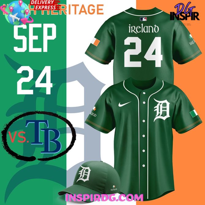 Detroit Tigers Irish Heritage Month 2024 Baseball Jersey