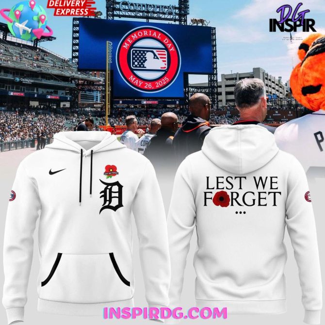 Detroit Tigers Lest We Forget 2025 Memorial All Over Print Hoodie