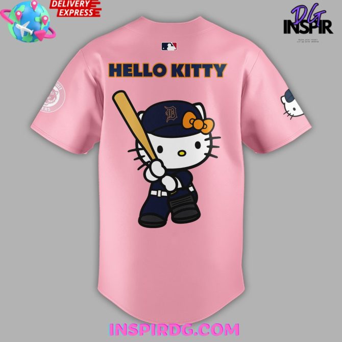 Detroit Tigers X Hello Kitty 2024 Baseball Jersey - Image 3