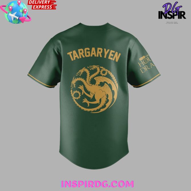 Detroit Tigers X House Of The Dragon Green Baseball Jersey - Image 3