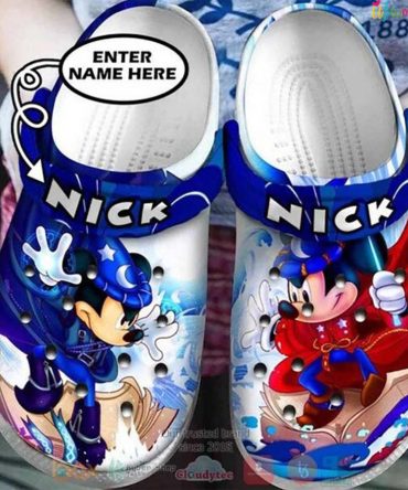 Disney Mickey Mouse Wizard Custom Name Crocs - Discover Comfort And Style Clog Shoes Unisex Clogs Garden Shoes