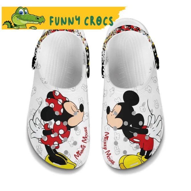 Disney Mine Mouse Kiss Mickey Mouse Crocs - Discover Comfort And Style Clog Shoes Unisex Clogs Garden Shoes