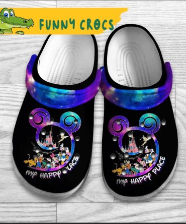 Disney My Happy Place Mickey Mouse Crocs - Discover Comfort And Style Clog Shoes Unisex Clogs Garden Shoes