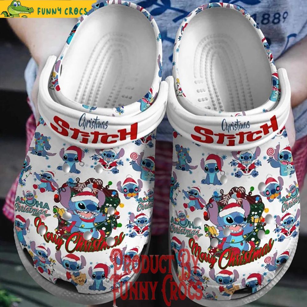 Disney Stitch Christmas Crocs Clog Shoes - Discover Comfort And Style Clog Shoes For Family
