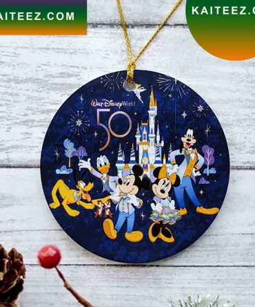 Disney World 50Th Anniversary Castle Minnie Snowflake Christmas Ornament