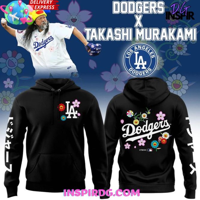 Exclusive Dodgers X Takashi Murakami Hoodie – Floral Design, Limited Edition,