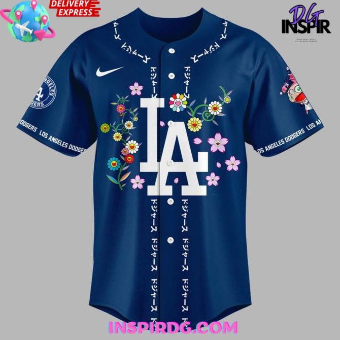 Dodgers X Takashi Murakami 2025 Mlb Blue Jersey - Image 2
