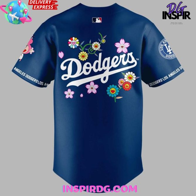 Dodgers X Takashi Murakami 2025 Mlb Blue Jersey - Image 3