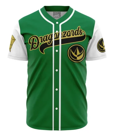 Green Dragonzords Tommy Oliver Power Rangers Baseball Jersey