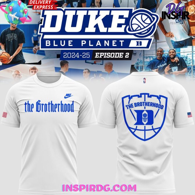 Duke Blue Planet The Brotherhood 2024 White T-Shirt