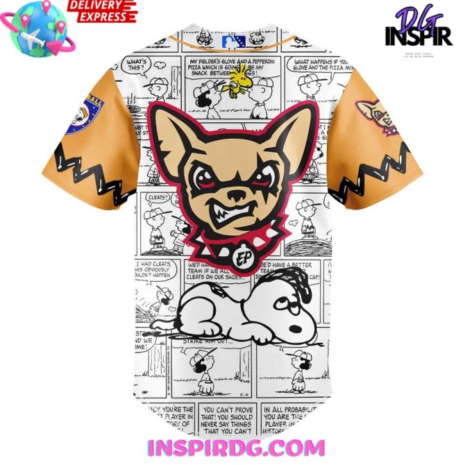 El Paso Chihuahuas 75Th Anniversary Of Peanuts Special Baseball Jersey - Image 3