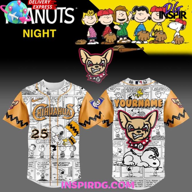 El Paso Chihuahuas 75Th Anniversary Of Peanuts Special Baseball Jersey - Image 4