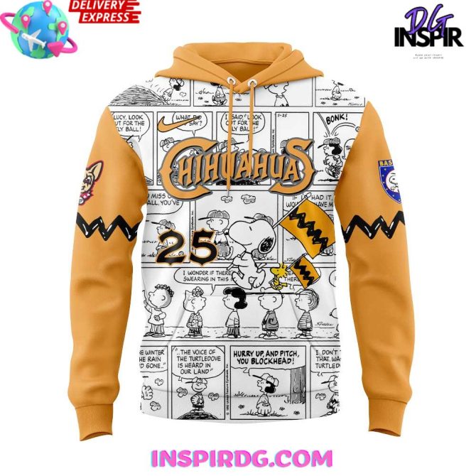 El Paso Chihuahuas 75Th Anniversary Of Peanuts Special All Over Print Hoodie - Image 2