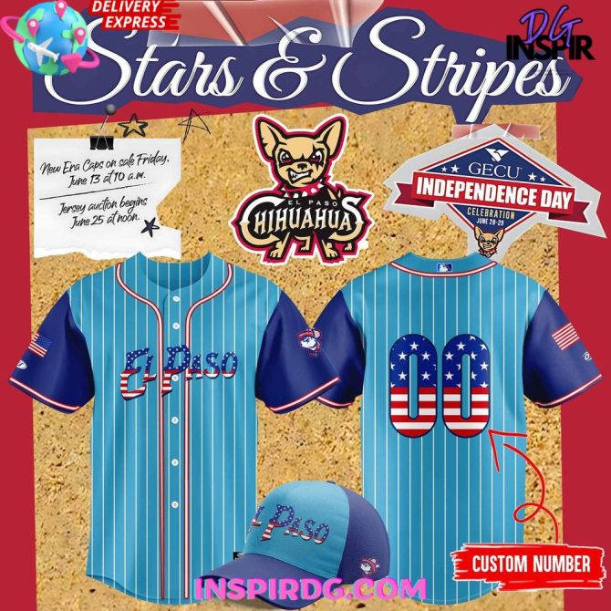 El Paso Chihuahuas Stars & Stripes Special Baseball Jersey