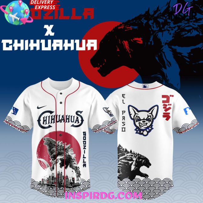Limited Edition Godzilla X Chihuahua Baseball Jersey - Unique Design, Perfect Gift!