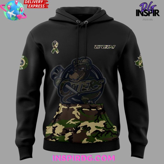 Erie Otters Military Appreciation 2024 Special All Over Print Hoodie - Image 2