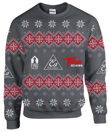 Cozy Winter Sweater - Festive Red & Grey Snowflake Pattern For Holiday Cheer