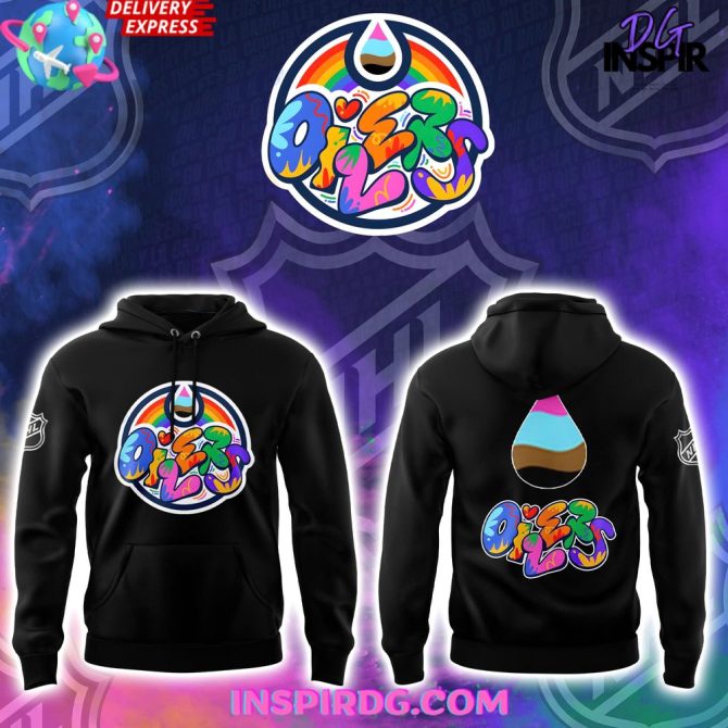 Edmonton Oilers X Pride Heritage Night Black All Over Print Hoodie