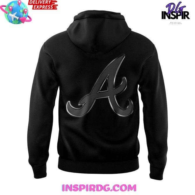 Atlanta Braves Back In Black Special All Over Print Hoodie - Image 3