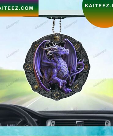 Fierce Purple Dragon Flat Car Christmas Ornament