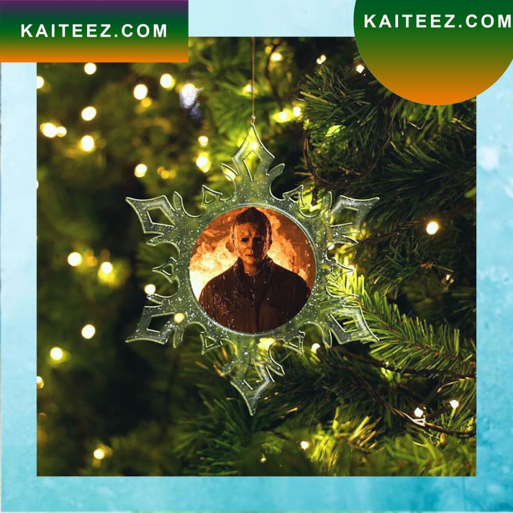 Fire Emotionless Mask In Snowflake Christmas Ornament