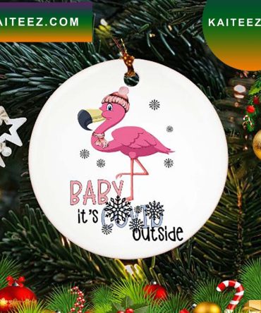 Flamingo It'S Cold Outside Christmas  Ornament
