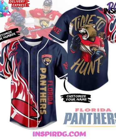 Florida Panthers Ice Hockey Custom Name Baseball Jersey