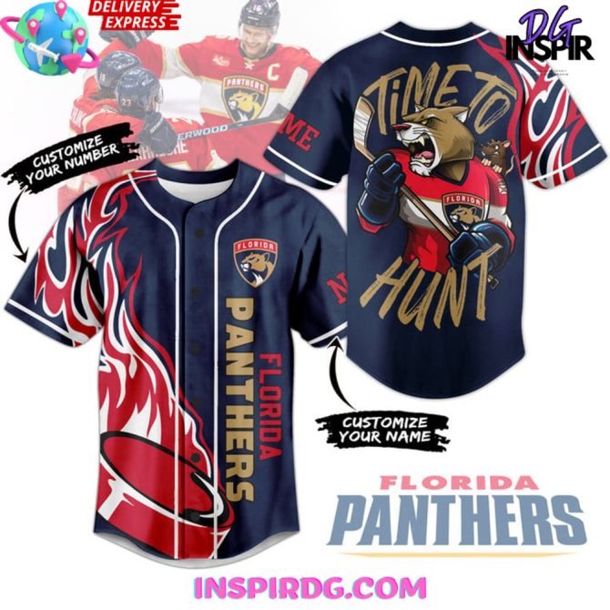 Florida Panthers Ice Hockey Custom Name Baseball Jersey