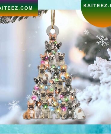French Bulldog Lovely Tree Christmas 2 Sides Christmas Ornament