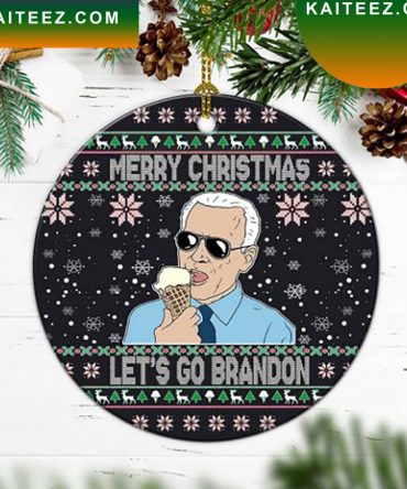 Funny Biden Lets Go Brandon Fjb Patriotic Christmas Ornament