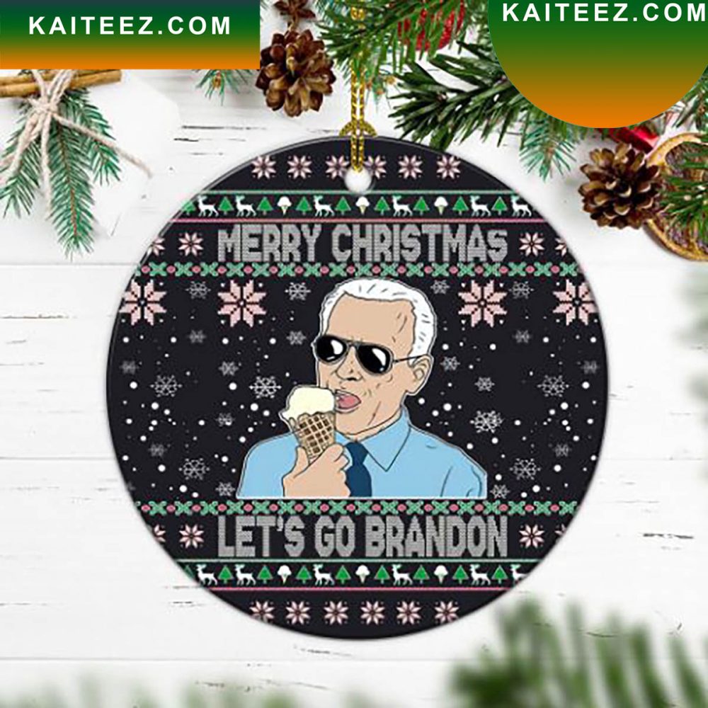 Funny Biden Lets Go Brandon Fjb Patriotic Christmas Ornament