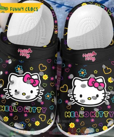Funny Black Hello Kitty Crocs - Discover Comfort And Style Clog Shoes Unisex Clogs Garden Shoes