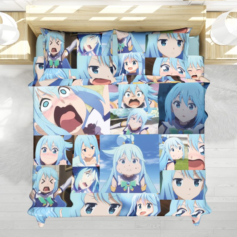 Funny Face Aqua Konosuba Bedding Set - Image 5
