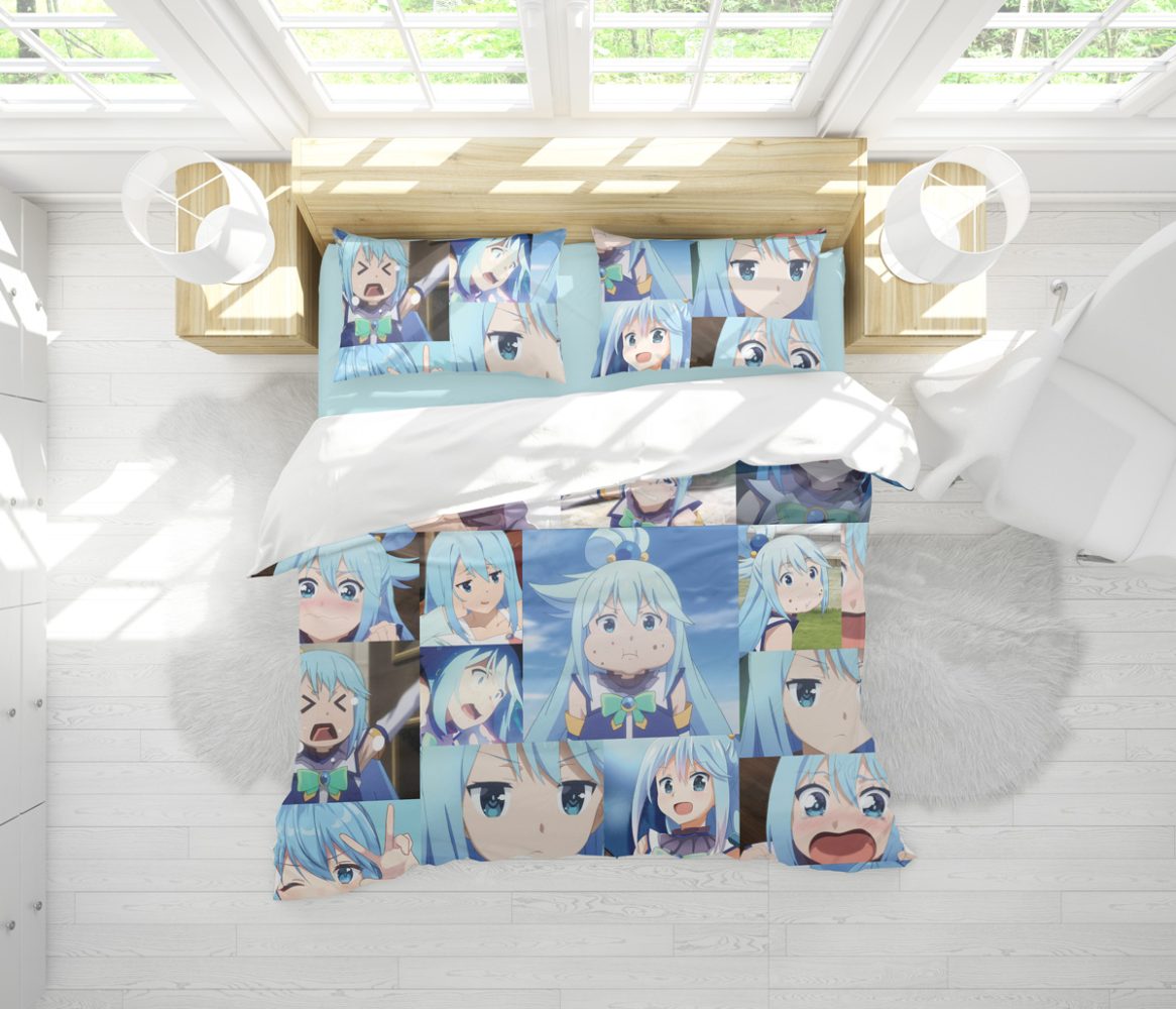 Funny Face Aqua Konosuba Bedding Set - Image 2