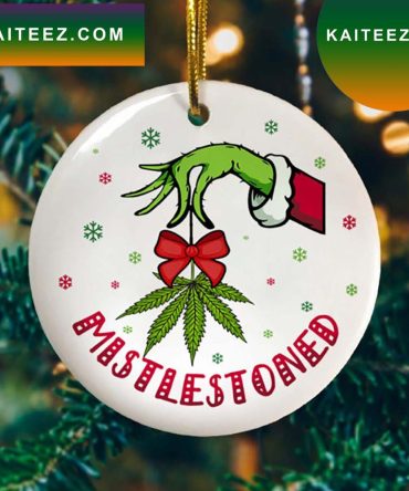 Funny Hand Holding Mistlestoned Christmas Holiday Grinch Decorations Outdoor Ornament