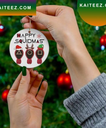 Funny Happy Squidmas Christmas Ornament