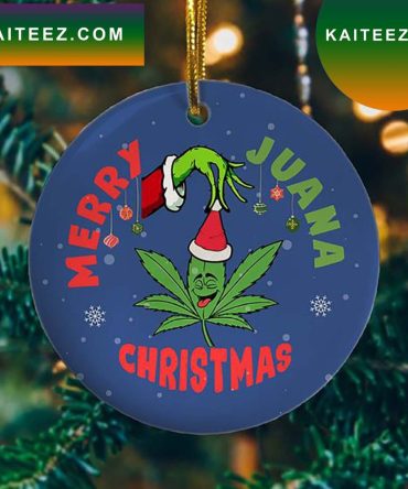Funny Marijuana Leaf Christmas Tree Merry Juana Grinch Decorations Outdoor Ornament