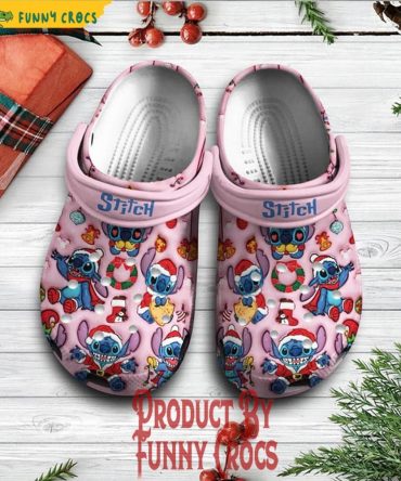 Funny Stitch Christmas Pink Crocs Shoes - Discover Comfort And Style Clog Shoes For Family
