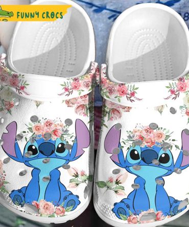 Funny Disney Stitch Floral Crocs Crocband Clog - Discover Comfort And Style Clog Shoes For Family