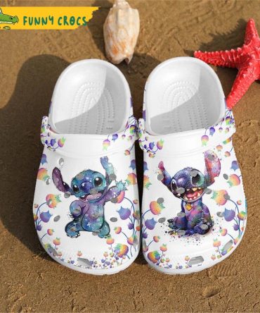 Funny White Flower Stitch Crocs Clog Shoes - Discover Comfort And Style Clog Shoes For Family