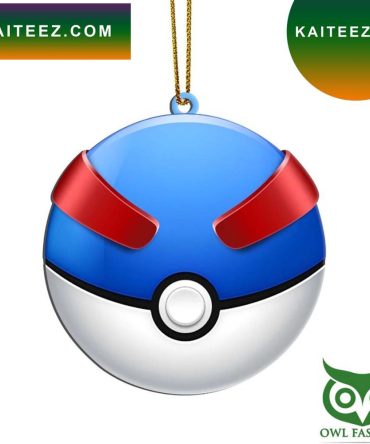 Gearhumans 3D Anime Pokemon Great Ball Christmas Ornament