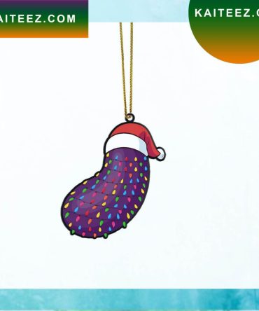 Gearhumans 3D Christmas Santa Hat Eggplant Fruit Christmas Custom Christmas Ornament