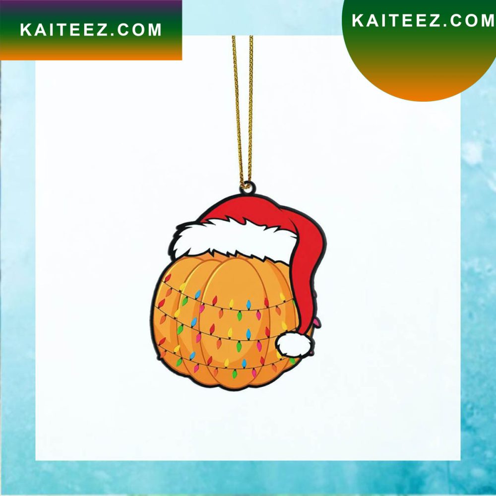 Gearhumans 3D Christmas Santa Hat Pumpkin Fruit Christmas Custom Christmas Ornament