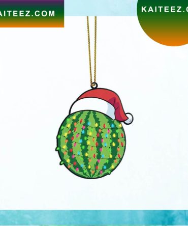 Gearhumans 3D Christmas Santa Hat Watermelon Fruit Christmas Custom Christmas Ornament